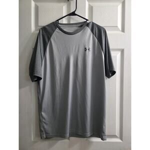 Under Armour Mens Heatgear Gray Loose Short Sleeve top Tshirt Gym Running Large